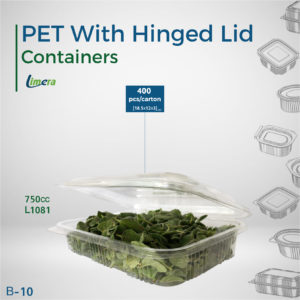 Limera PET Containers With Hinged Lid 750cc