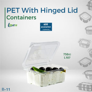 Limera PET Containers With Hinged Lid 750cc