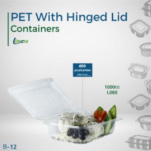 Limera PET Containers With Hinged Lid 1000cc